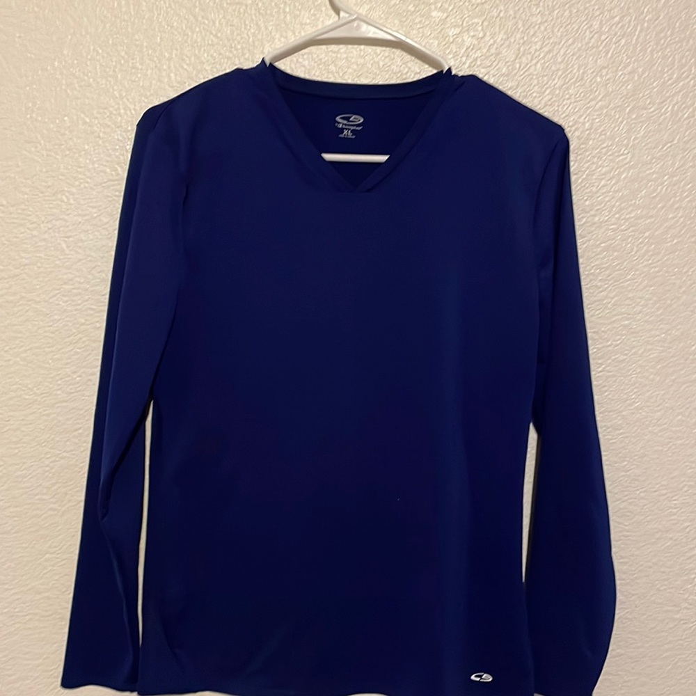 Women Blue Skin Tight Long Sleeve